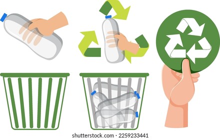 Plastic recycling vector concept illustration