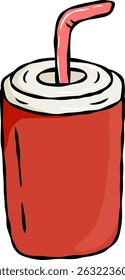 Plastic Red Cup Cartoon Vector Icon Illustration