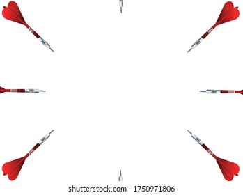 Plastic Red Dart Isolated on White Background.
