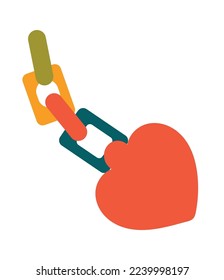 Accesorio de corazón rojo plástico para llaves icono plano