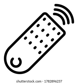 Plastic remote control icon. Outline plastic remote control vector icon for web design isolated on white background