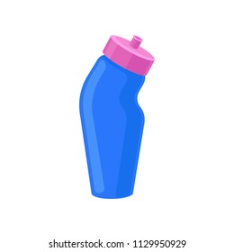 Plastic reusable water bottle, drink bottle for fitness, protein shaker vector Illustration on a white background