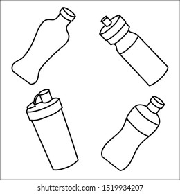 Plastic reusable water bottles set,drink bottles for fitness.