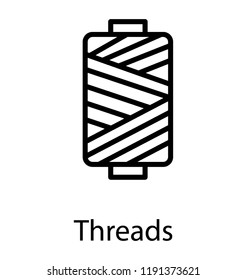 Plastic roll around which thread is spindled graphing thread spool 