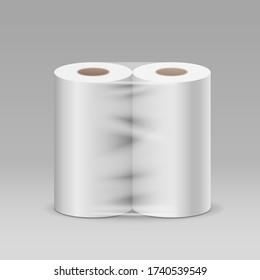 Plastic roll tissue package, design background, vector illustration