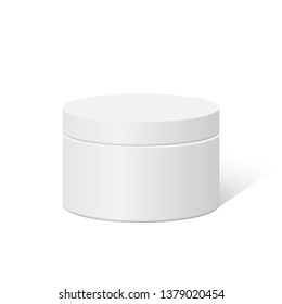 Plastic Round Container Box Package Design Illustration Template