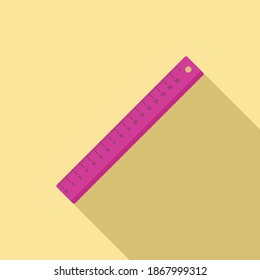 Plastic ruler icon. Flat illustration of plastic ruler vector icon for web design