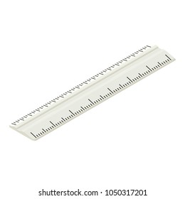 Plastic ruler icon. Isometric illustration of plastic ruler vector icon for web