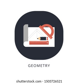 Plastic ruler instruments and school equipment. Vector illustration.