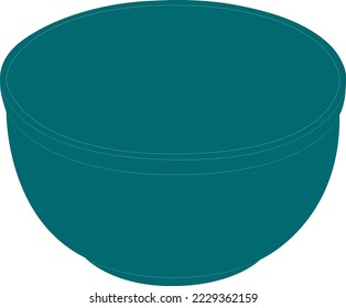 Plastic Salad Bowl vector draw