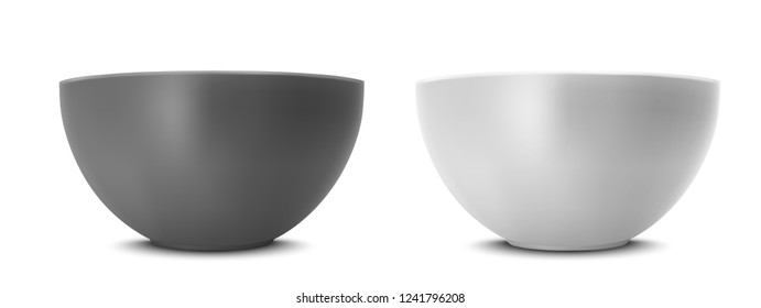 Plastic salad bowl. Vector realistic image.