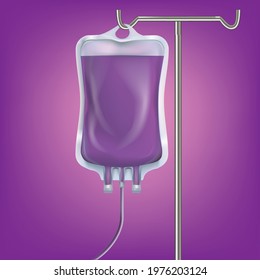 Plastic Saline Bag .illustration Vector