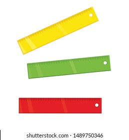 plastic school ruler vector illustration