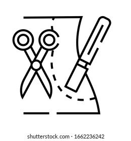 Icono de línea de incisión de sergería plástica, signo de concepto, ilustración de vector de contorno, símbolo lineal.