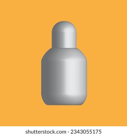 Plastic serum bottle design mockup isolated on orange background realistic vector illustration