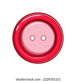 caricatura del botón de costura de plástico. signo del botón de coser plástico. ilustración vectorial de símbolo aislado