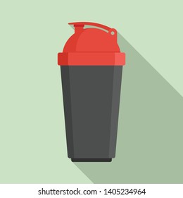 Plastic shaker bottle icon. Flat illustration of plastic shaker bottle vector icon for web design