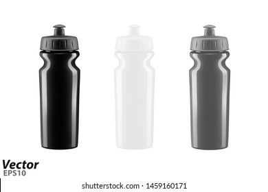Plastic shaker in vector on white background.Bicycle bottle in vector.