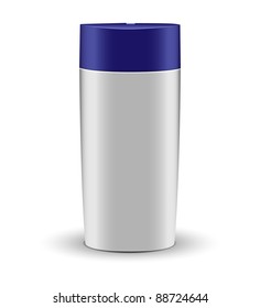 Plastic shampoo bottle white