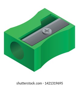 Plastic sharpener icon. Isometric of plastic sharpener vector icon for web design isolated on white background