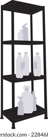 Plastic Shelf vector 4 shelves