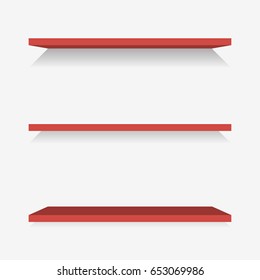 Plastic shelves with shadow. Vector illustration.