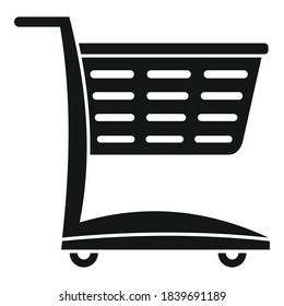 Icono del carrito de la tienda de plástico. Ilustración simple del icono vectorial del carrito de taller de plástico para el diseño web aislado en fondo blanco