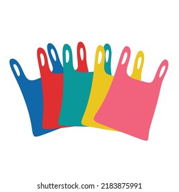 Ilustración vectorial del icono de la bolsa de compras plástica, el tema del entorno de la basura que es difícil de reciclar