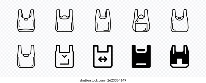 Plastic Shopping Bag Icon — Vector Silhouette of Retail Carry Bag, a plastic disposable bag, plastic bag icon