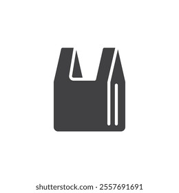 Plastic shopping bag vector icon. filled flat sign for mobile concept and web design. Plastic Bag glyph icon. Symbol, logo illustration. Vector graphics