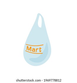 bolsa de compras plástica.Ilustración vectorial fácil de editar.