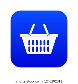 Plastic shopping basket icon digital blue for any design isolated on white vector illustration