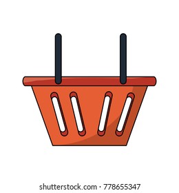 plastic shopping basket icon over white background vector illustration