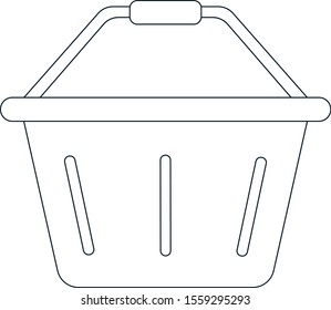 Plastic shopping basket icon simple style vector image