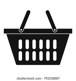 Plastic shopping basket icon. Simple illustration of plastic shopping basket vector icon for web