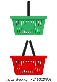 plastic shopping basket for the store stock vector illustration isolated on white background