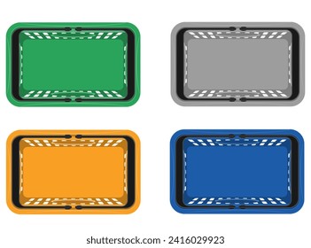 plastic shopping basket for the store stock vector illustration isolated on white background