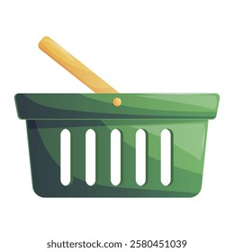Plastic shopping basket for supermarket on a white background. The concept of the market, purchases, order, store. Vector illustrations for posters, banners, covers, flyers, web .