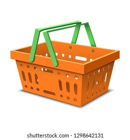 Plastic shopping basket. Vector illustration on white background.