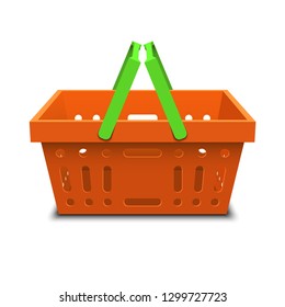 Plastic shopping basket. Vector illustration on white background.