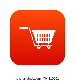Plastic shopping trolley icon digital red for any design isolated on white vector illustration