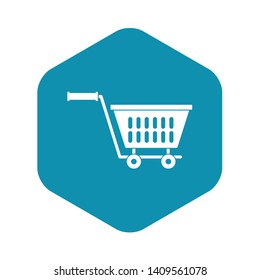 Plastic shopping trolley icon. Simple illustration of plastic shopping trolley vector icon for web