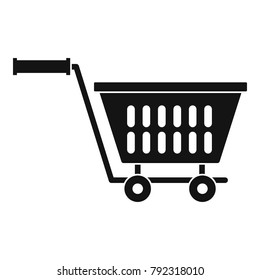 Plastic shopping trolley icon. Simple illustration of plastic shopping trolley vector icon for web