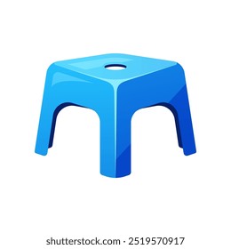 Plastic short stool vector isolated on white background.