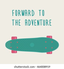 Plastic skateboards, known within the industry as a short cruiser penny board. Vector illustration.