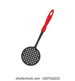 Icono de skimmer plástico aislado. Utensilios de cocina. Aparato de cocina. Ilustración vectorial plana.
