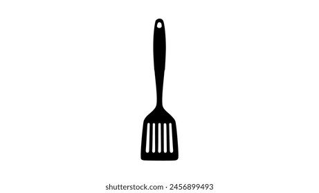 Plastic slotted turner, black isolated silhouette