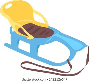 Plastic Snow Sled Vector Illustration