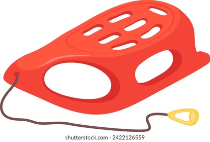 Plastic Snow Sled Vector Illustration