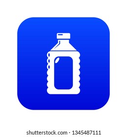 Plastic soap bottle icon blue vector isolated on white background